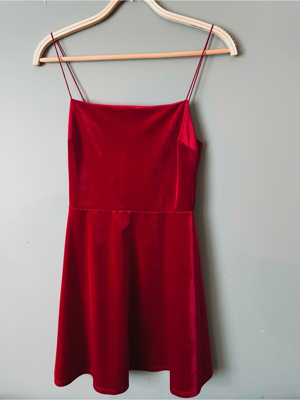 Urban Outfitters Red Velvet Skater Mini Holiday Party Dress Small Petite